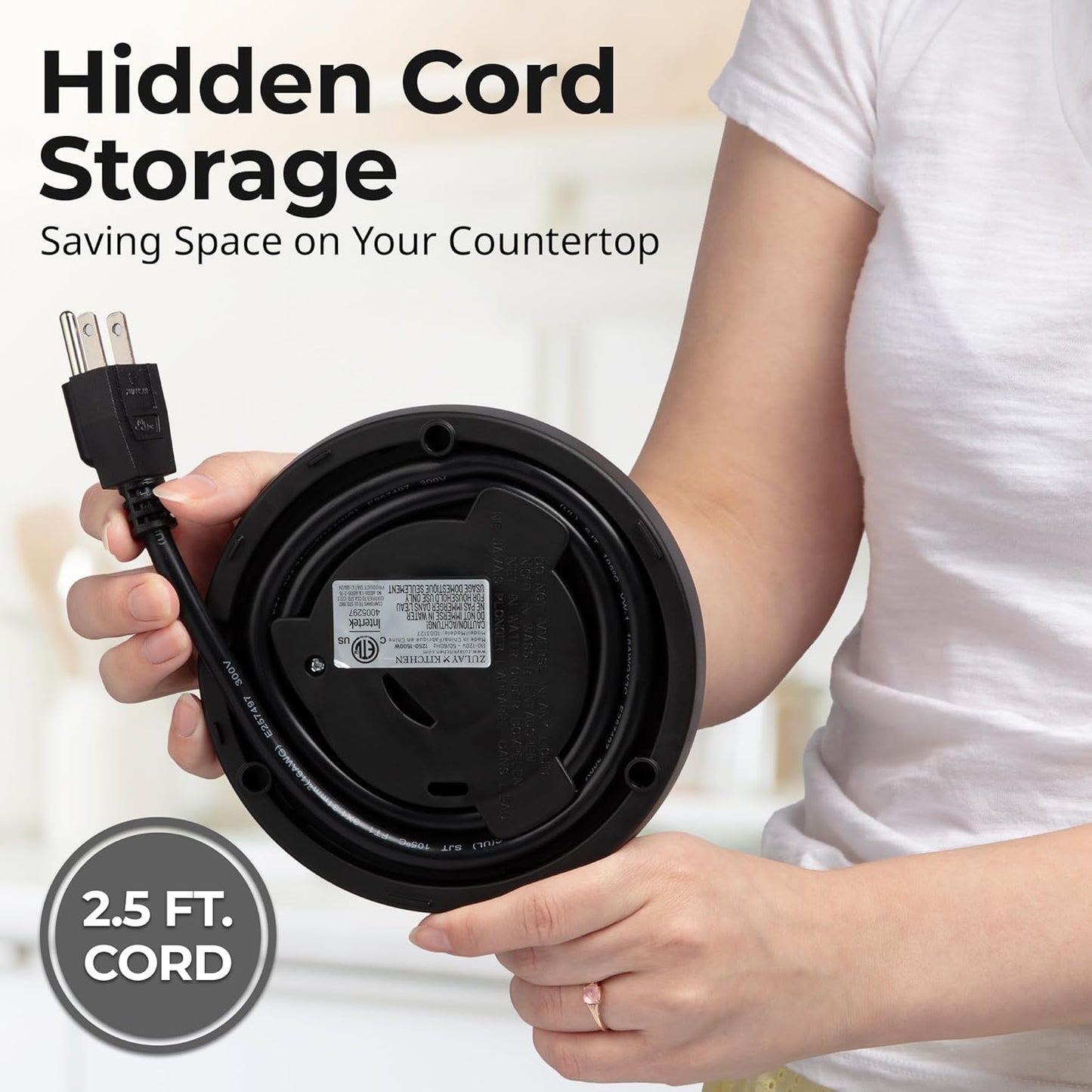 Zulay Kitchen Fast Boiling Electric Water Kettle - 1.7L, 1500W, Auto Shut-Off for Overboil & Boil Dry Protection, Cool-Touch Handle, 360° Base - Rapid Teapot Boiler For Coffee & Tea - Black Copper