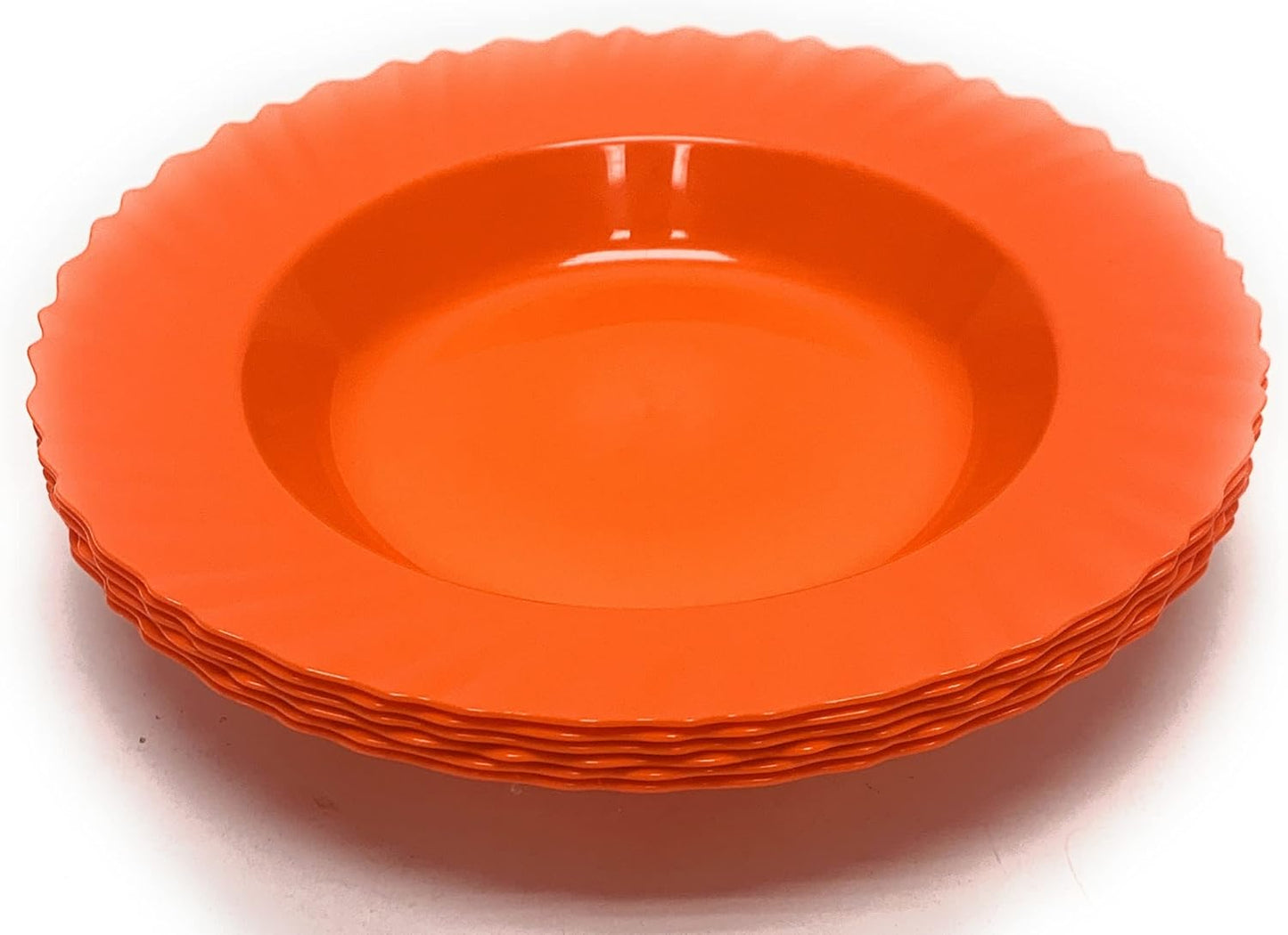 Mintra Home Curly Collection (9in Deep Plate - 6pk, Orange)