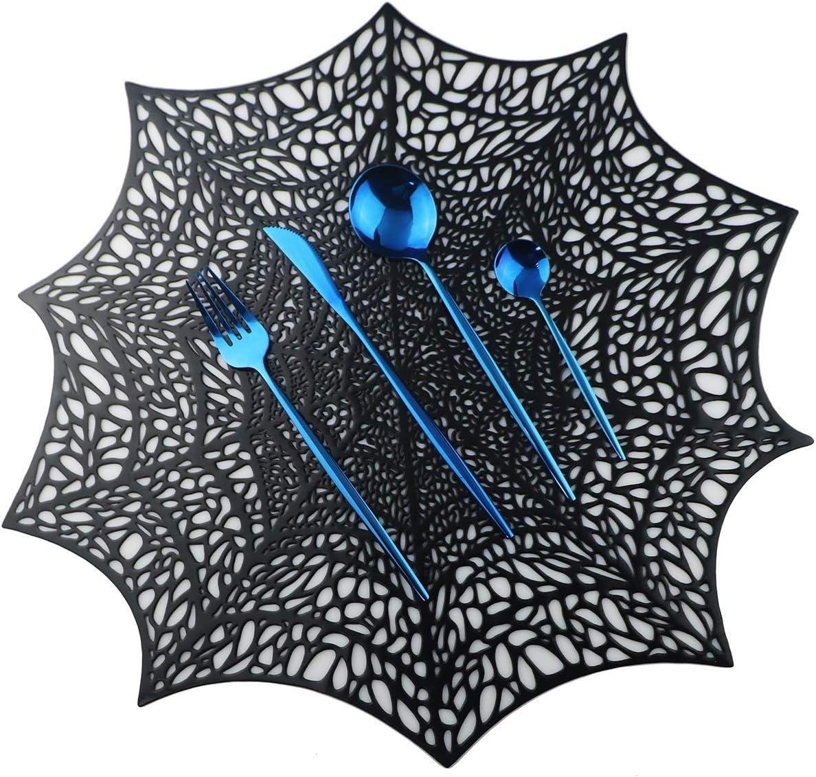 Mirror Polished Blue Silverware Set,24-Piece 304 Stainless Steel Satin Finish Flatware Set,Kitchen Utensil Set,Tableware Cutlery Set for Home and Restaurant, Dishwasher Safe Service For 6