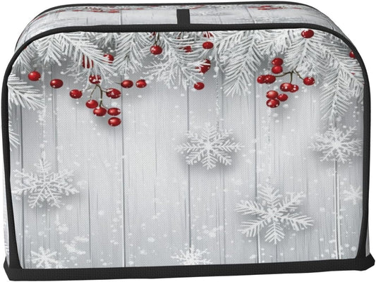 Toaster Cover 2 Slice Snowflake Winter White Berry Kitchen Small Appliance Covers with Pockets Dust and Fingerprint Protection