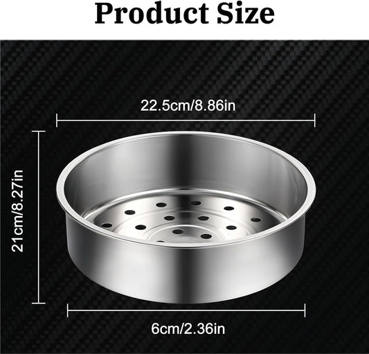 2Pcs Stainless Steel Steamer Pot Round Cooking Rack Food Steamer Basket Insert for Kitchen Dim Sum Dumplings Bun