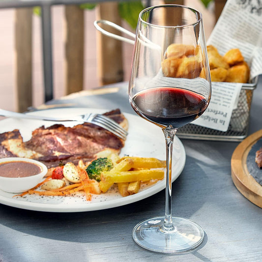 Wine Glasses Set of 6, Crystal Glass with Stem for Drinking Red/White/Cabernet Wine as Gifts Sets, Clear Lead-Free Premium Blown Glassware (19oz,6 pack)