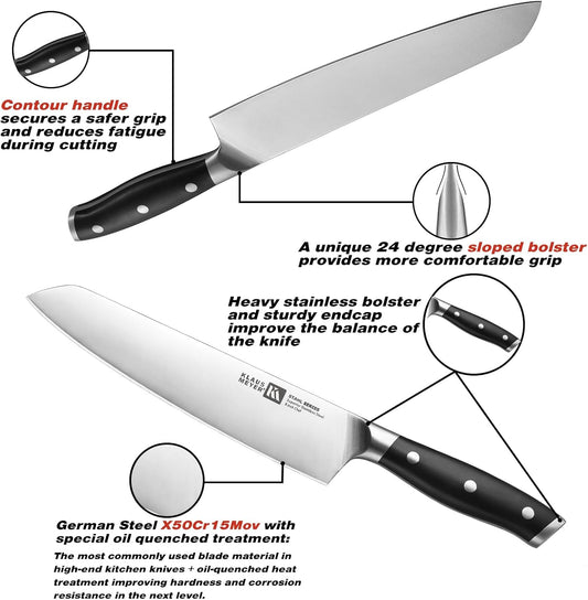 Klaus Meyer Stahl 19 Piece High Carbon Exclusive German Steel Knife Block Set (Black)