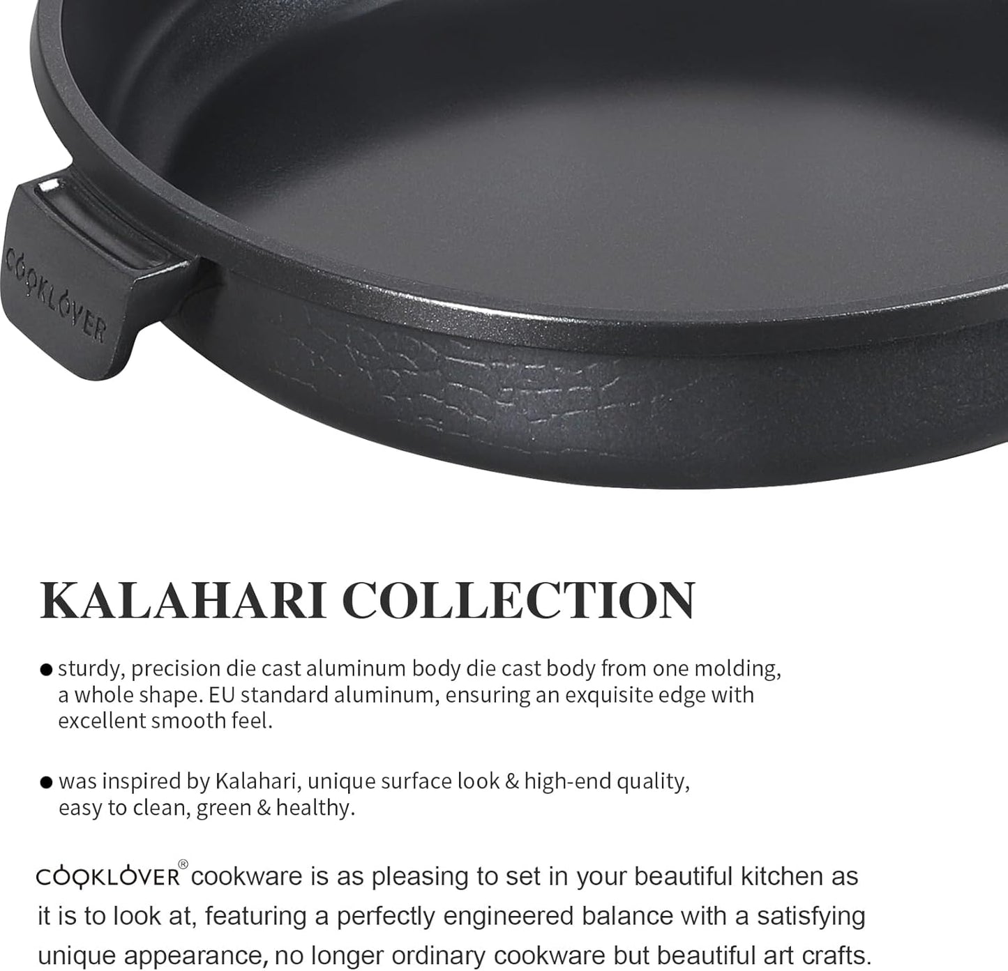 COOKLOVER Nonstick Ceramic Fry Pan, Non-Toxic, PTFE&PFOA Free, Induction Compatible Egg Skillet Frying Pan with Heat Resistant Handle, 9.5 Inch – Solid Black