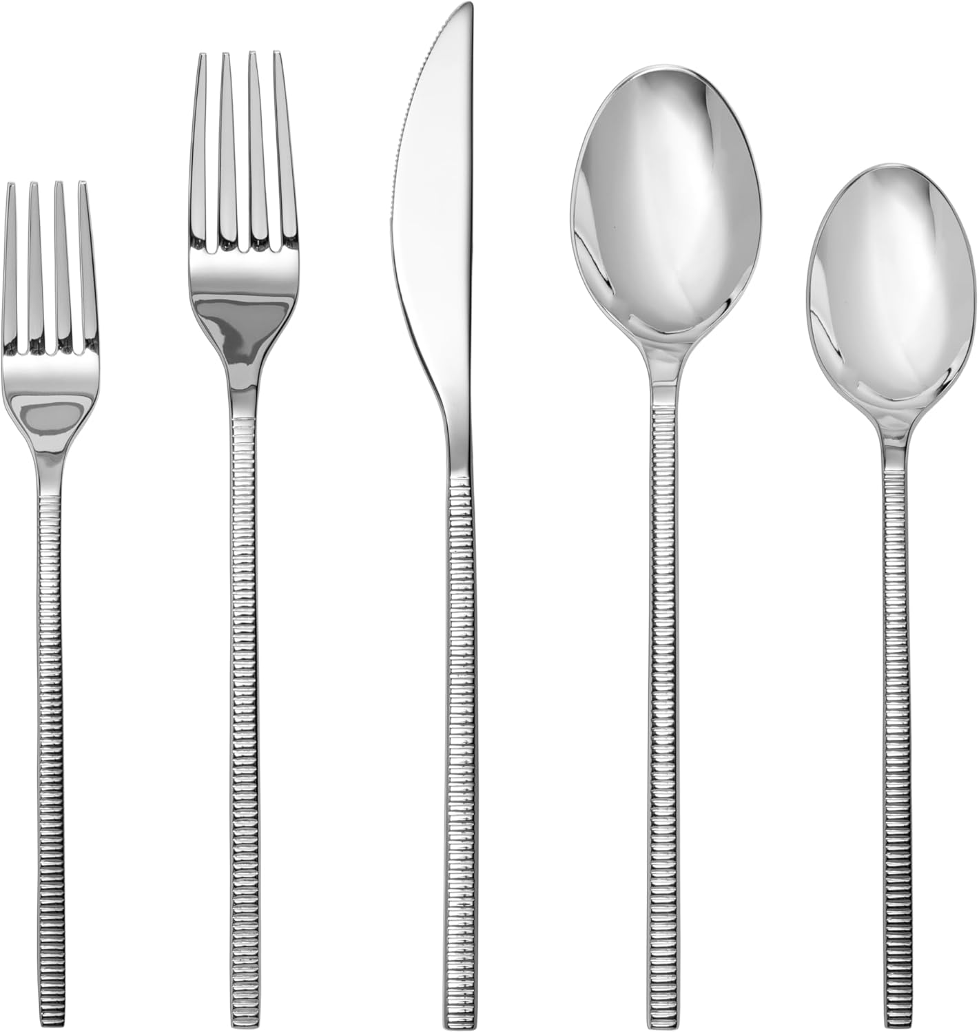 Fortessa Shoji 18/10 Stainless Steel, 20 Piece Flatware Set (Service for 4), Silver