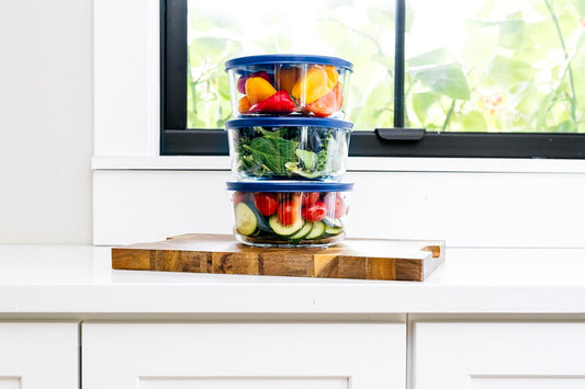 DURA LIVING 6-Piece Glass Food Storage Containers Set (3 Containers + 3 BPA-Free Lids) | 2-Cup, Leakproof | Microwave, Freezer, Oven & Dishwasher Safe | Ideal for Meal Prep & Pantry Organization