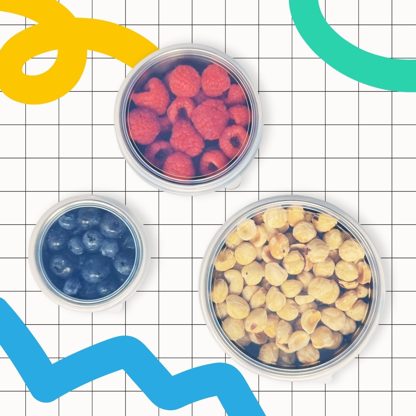 TAVVA 4 X 7oz Stainless Steel Containers with Lids - Leakproof w/Silicone Lids - BPA Free - Dishwasher & Freezer Safe - Portable & Reusable - Stainless Steel Storage Food Snack Containers