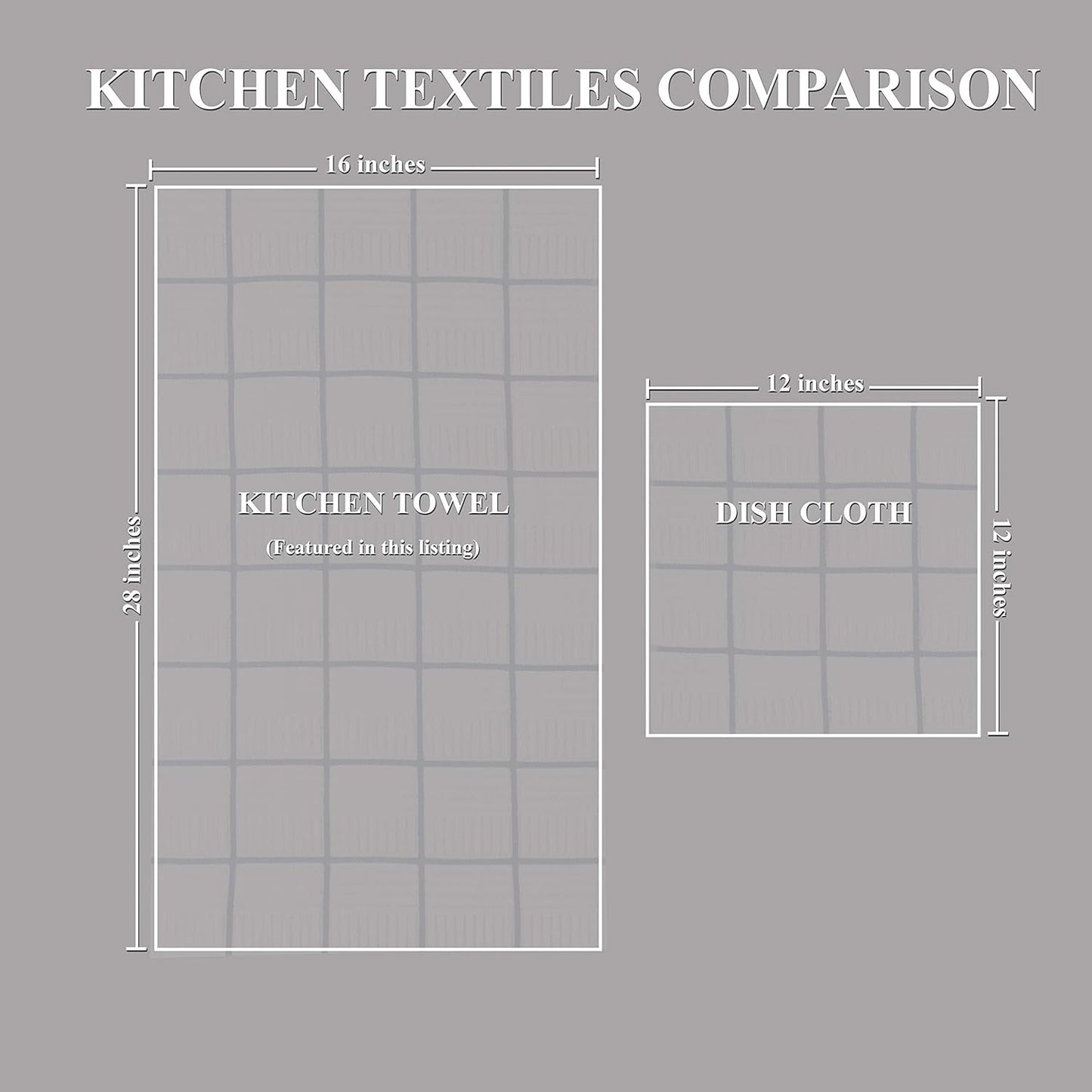 Sticky Toffee Cotton Kitchen Towels Set of 4, Brown and White, 28 x 16 in, Absorbent Reusable Hand and Dish Towels, Tea Towels, Oeko-Tex Cotton