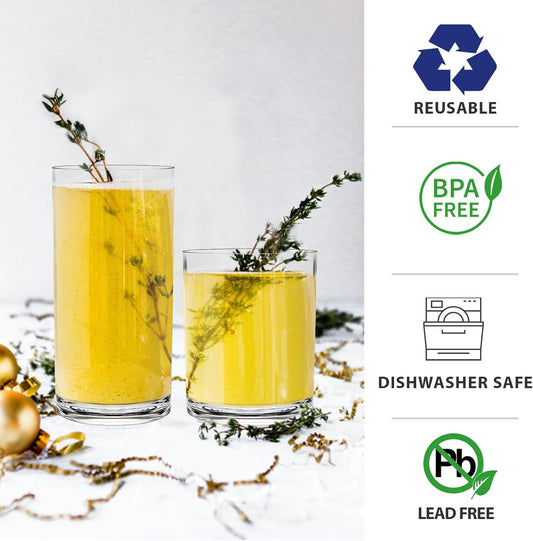 Plastic Cups Reusable Plastic Drinking Glasses Set of 12 - Unbreakable Plastic Tumblers - Acrylic Glasses Drinkware - BPA-Free Dishwasher-Safe - Highball Lowball Mixed Set - 6 Each 12 OZ/17 OZ