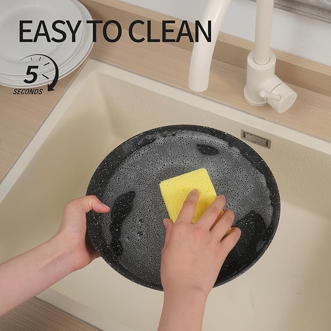 23pcs Ceramic Pots and Pans Set, Nonstick Detachable Handle Cookware, Induction Kitchen Cooking Set with Removable Handle,include Frying Pans & Saucepans Oven Safe (Black)