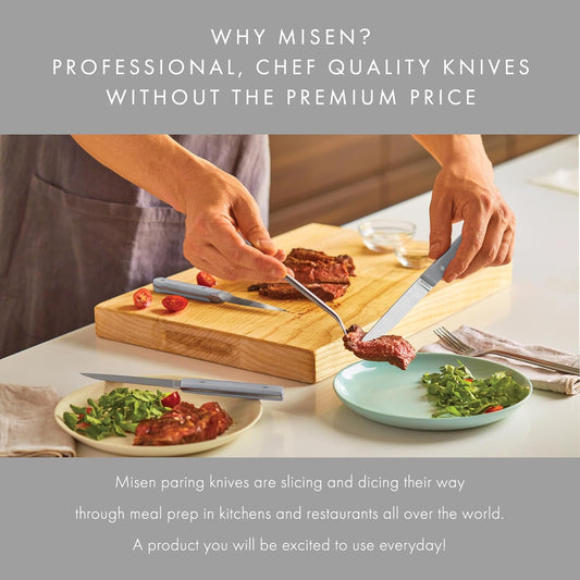 Misen 3.5" Paring Knife – Precision Kitchen Knife - High-Carbon Stainless Steel Blade – Ergonomic Handle for Peeling, Trimming, and Slicing – Lightweight, Versatile Tool for All Culinary Tasks - Gray