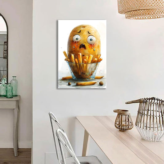 OIQArtOIQ Funny Kitchen Wall Art, Weird Kitchen Wall Decor, Vegetable Paintings Cool Postsers, Food Art, Eclectic Decor Dining Room, Chef Canvas Wall Art Print Artwork, Pickle Pictures