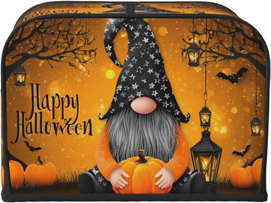 Toaster Cover 4 Slice Pumpkin Gnome Halloween Night Kitchen Small Appliance Covers with Pockets Dust and Fingerprint Protection