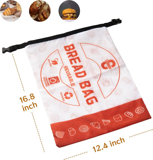2 Pack Reusable Bread Bags for Homemade Bread,Sourdough Baking Supplies,Freezer Bread Storage Bag, Zipper Storage Container for Homemade Sourdough Bread Loaf