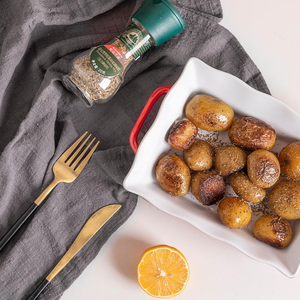 Sweejar Casserole Dishes for Oven, Ceramic Bakeware Set of 3, Rectangular Baking dish with Handles, Wave Edge Lasagna Pan Deep for Cooking, Cake, Dinner, Banquet and Daily Use (Red)