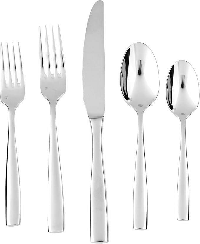 Fortessa Lucca 18/10 Stainless Steel Flatware Serving Spoon, 9.7-Inch