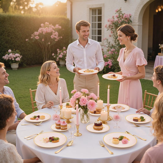 I00000 Mr and Mrs Wedding Pink Plastic Plates and Napkins Set,Bridal Shower Plates Set for 25 Guests Include 25 Dinner Platos,25 Dessert Platos,25 Cups,25 Napkins,25 Cutlery for Engagement Party Decor