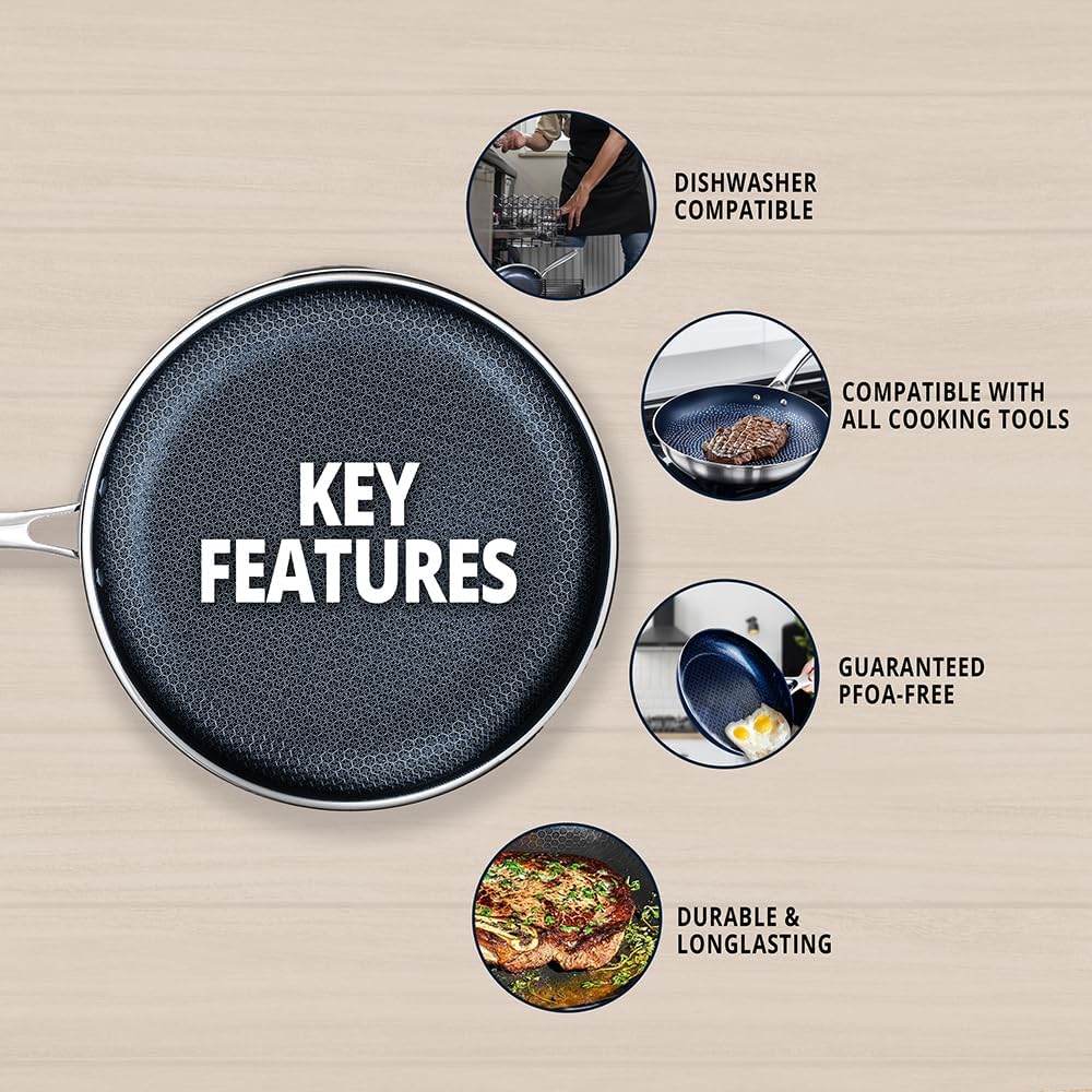 THE COOK'S COMPANY Non-Stick Frying Pan - Premium Skillet for Everyday Cooking, Nonstick Pan for Easy Cleanup, Durable Pan for Versatile Cooking Needs (Size: 9.5inch)