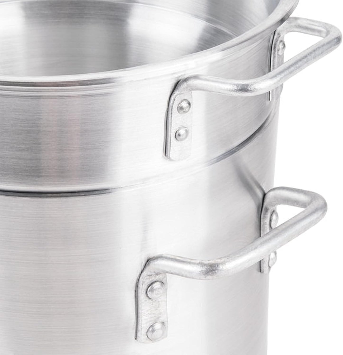 TrueCraftware- 8 Qt. Aluminum Double Boiler Pot with Cover – Heavy Gauge Steam Melting Pot Double Boiler for Chocolate Melting Fondue Candy Cheese Desserts and Specialty Sauces Mirror-Finish