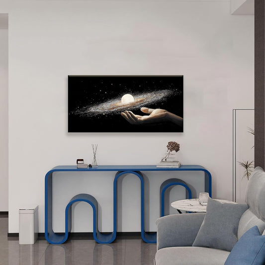 Modern Science Fiction Wall Art The Universe In Hand Abstract Art Wall Decor Canvas Wall Art For Bedroom Living Room Apartment Office Bathroom 20x40 Inch Home Wall Decor