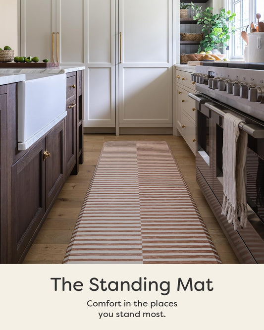 House of Noa Nama Standing Mat – Anti-Fatigue Cushioned Kitchen Mats for Floor | Ergonomic Bounce-Back Foam Kitchen Mats | Anti-Fatigue Mats for Kitchen & Standing | Reese Terracotta | 22" x 72"