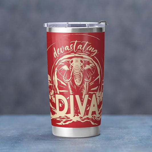 Delta Sigma Theta Sorority Paraphernalia - Official Vendor - 20oz Stainless Steel Insulated Sublimation Tumbler - Devastating Diva