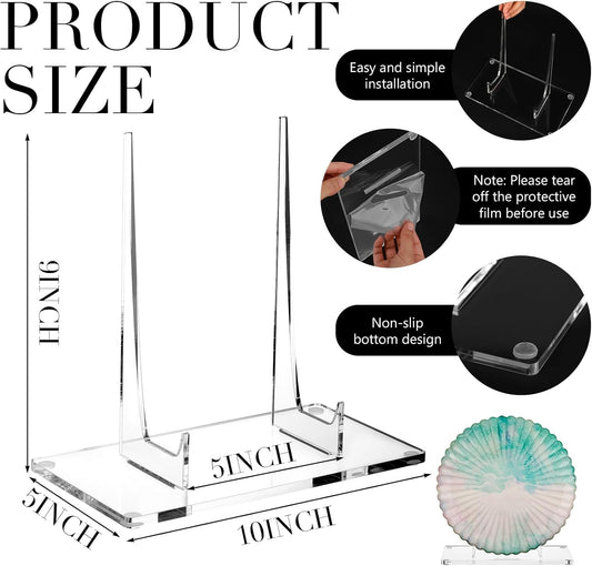 Jetec Acrylic Book Stand Clear Easel Stand for Display Acrylic Plate Postcard Picture Display Holder for Picture Book Decorative Plate Platter Photo(10 x 5 x 9 Inch)