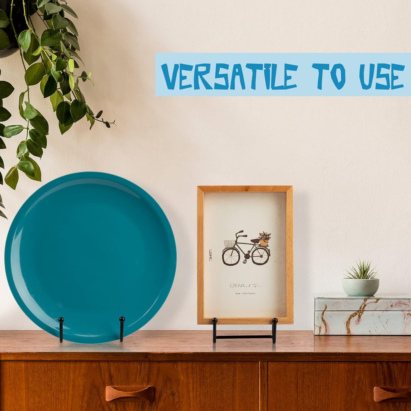 Hoteam 20 Pack Plate Stands for Display, 10 Pcs 4 Inch Metal Frame Plate Holder Display Stand and 10 Pcs 6 Inch Easel Rack for Pictures Photo Decorative Dish Collectibles Tabletop Art(Black)