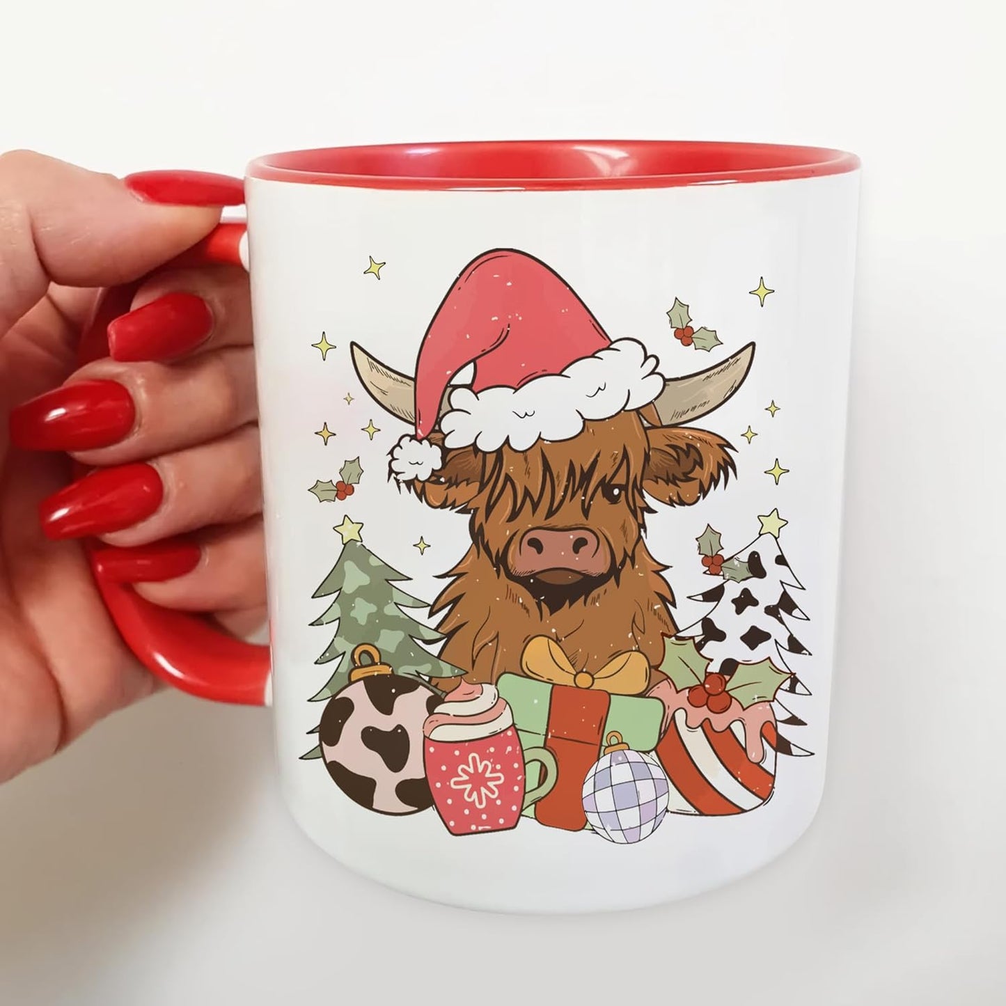 Hyturtle Highland Cow Coffee Mug 11oz - Highland Cow Cup Gift For Women On Christmas - Farm Animal Gifts
