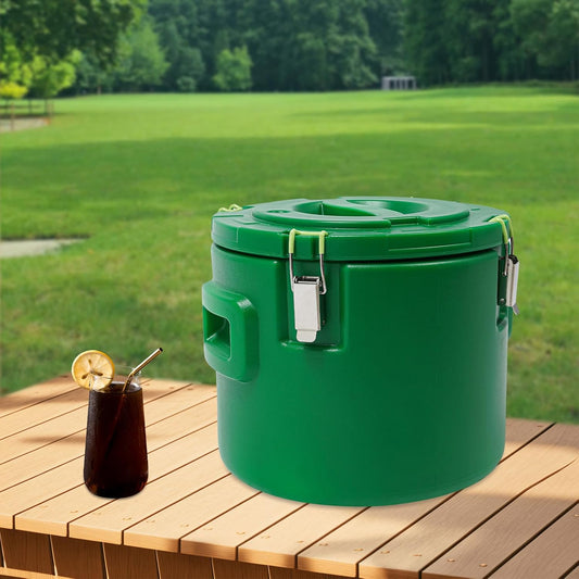 DYNAMI 4 Gal Insulated Food Container with Buckles,Portable Commercial Food Warmer Insulated Soup Container Cold Hot Box Insulated Food Carrier for Catering,Sealed and Leak-proof(Green)