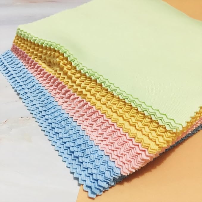 100pcs Microfiber Glasses Cleaning Cloth, 5.1" x 5.1" Lens Screen Cleaning Cloths, for Eyeglasses Laptops Phones Screen