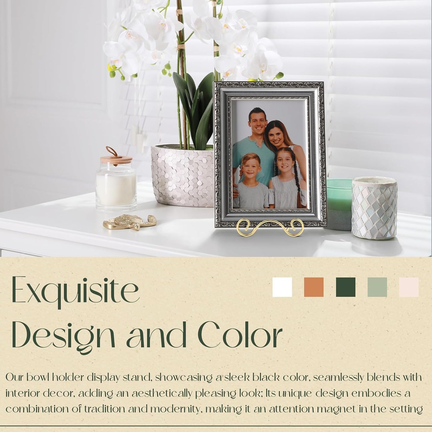 Baderke Wrought Iron Bowl Deep Platter Stand Detachable Metal Scroll Display Rack Easel Metal Bowl Display Stand Decorative Holder Dish Picture Easel(Gold,1 Pcs)