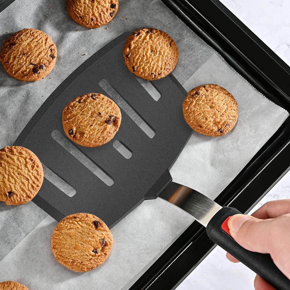 Silicone Fish Spatula Turner,Flexible Kitchen Wide Pancake Fish Slotted Spatulas for Nonstick Cookware Pans Omelette Egg