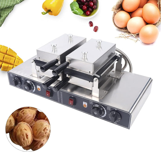 3000W Commercial Bubble Waffle Maker, 20 Grids Electric Dual-plate Waffle Maker Non-Stick Stainless Steel Belgian Waffle Iron w/Time & Temper Adjustable|180°Rotating, Large Waffle Machine Restaurant