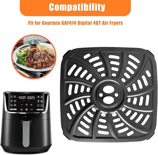 4QT Air Fryer Grill Plate for Gourmia GAF414 Digital Air Fryers, Upgraded Nonstick Air Fryer Grill Pan Crisper Plate Tray Rack Insert Grate Grid Shelf for 4QT Gourmia Air Fryer