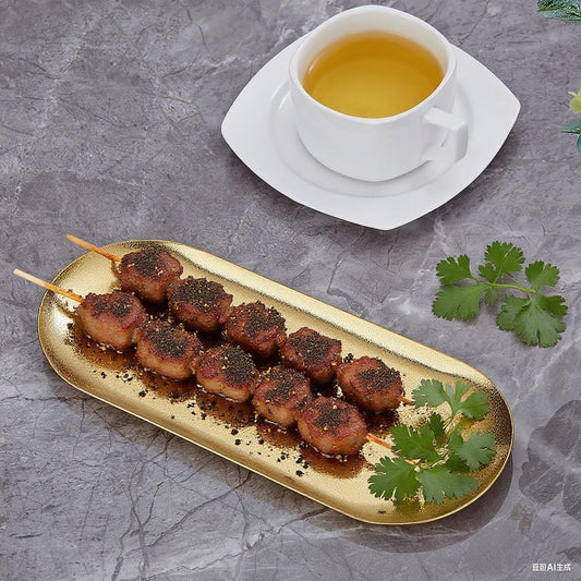 10X4 inch ellipse Appetizer Plates,thick stainless steel Dinner Plates, Pasta Dessert Plates for Sushi, Fruit oven/Dishwasher Safe, Set of 4,Gold