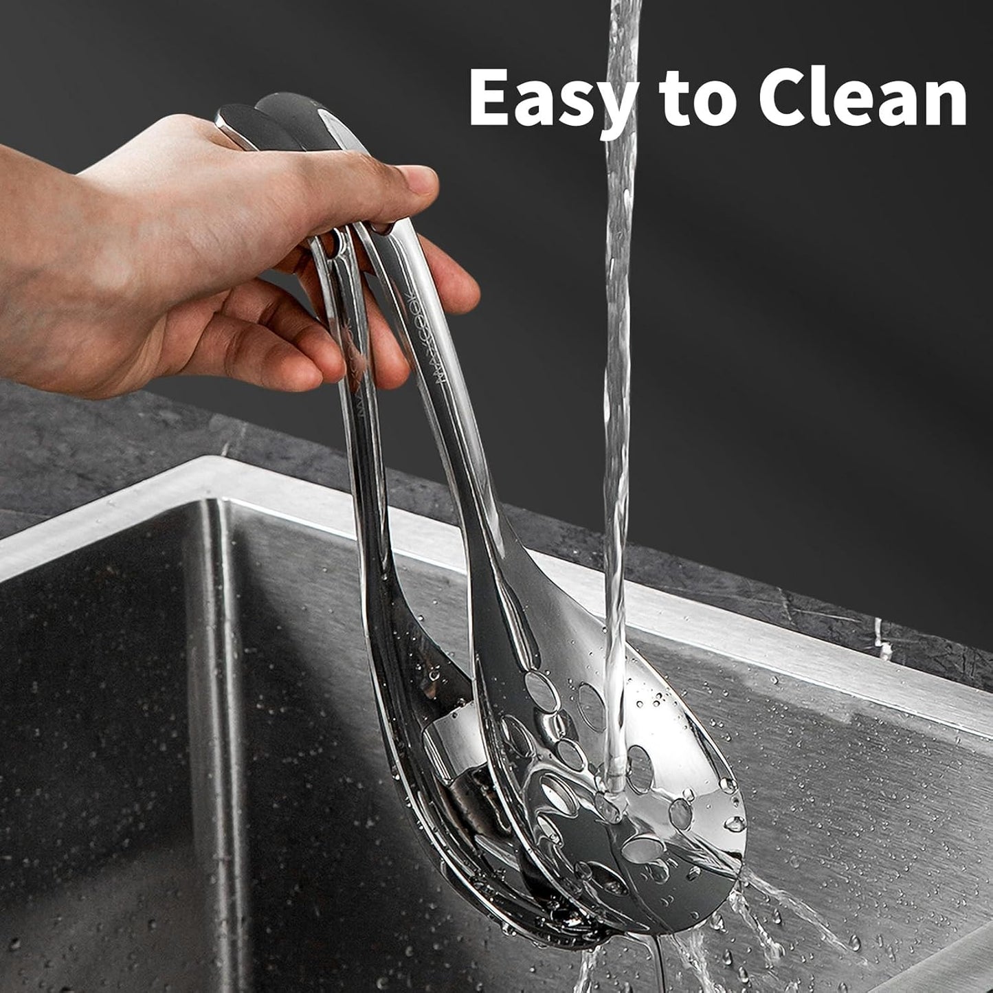 2 Pcs 18/8 Stainless Steel Slotted Spoon Soup Ladle, Kitchen Utensils for Cooking Serving Straining, 9 Inch Cooking Skimmer & SUS 304 Serving Spoons, Ideal for Hot Pot, Salad, Rice, Pasta