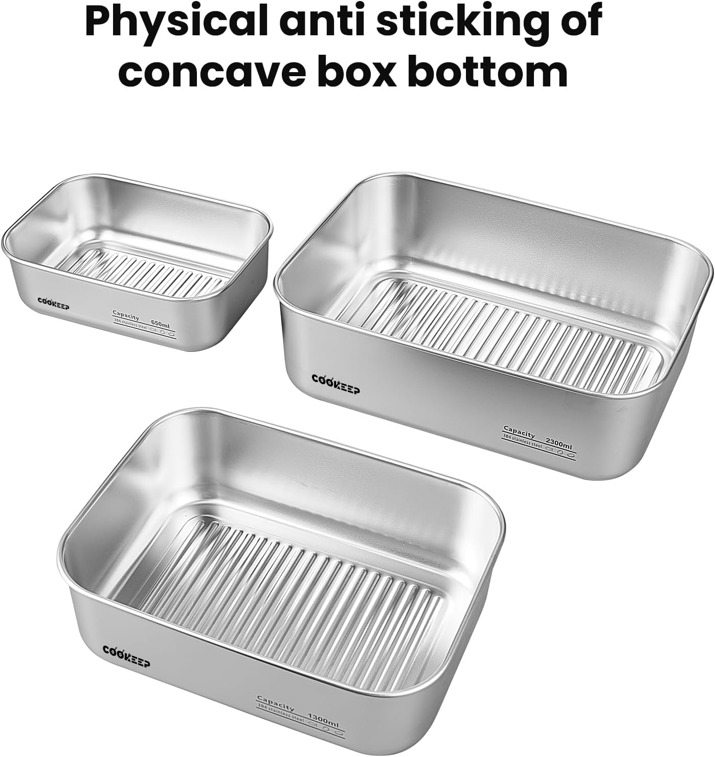 Stainless steel food storage containers With lids,stainless steel snack containers,stainless steel lunch box,Easy Clean,Airtight & Leakproof for kitchen storage,Dishwasher safe,44oz (44oz/1300ml)