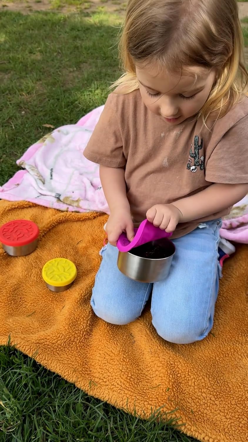 TAVVA 2 X 12 oz Containers with Lids - Leakproof w/Silicone Lids - BPA Free - Dishwasher & Freezer Safe - Portable & Reusable - Stainless Steel Snack Containers 12oz