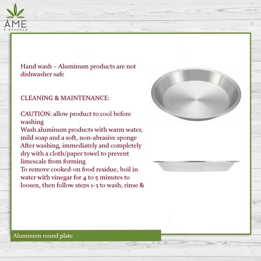 AME D'ESSENCE (1PC-11) Aluminum Pie Pan Commercial Grade Round Pie Plate Size 11" x 1mm Thick