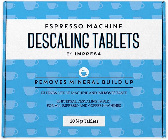 IMPRESA Descaling Tablets for Espresso Machine - Compatible with Breville, Jura & Miele Machines - 20 Pack & 4g Tablets - Remove Limescale & Mineral Build-Up