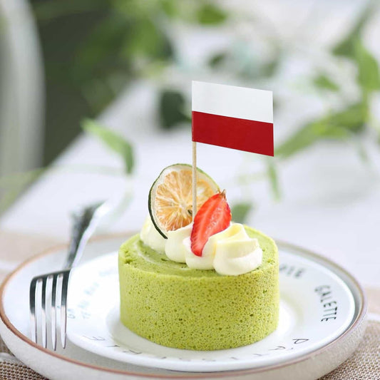 100 pcs Poland Flag Polish Small Toothpick Mini Cupcake Flags Cocktail Picks