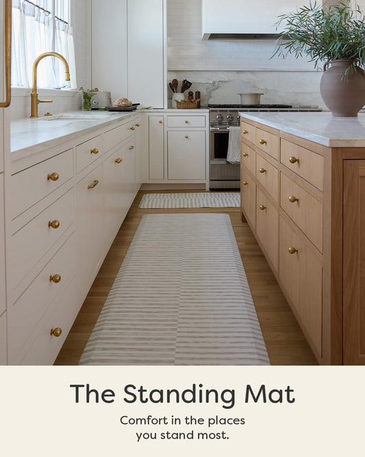 House of Noa Nama Standing Mat – Anti-Fatigue Cushioned Kitchen Mats for Floor | Ergonomic Bounce-Back Foam Kitchen Mats | Anti-Fatigue Mats for Kitchen & Standing | Reese Bark | 22" x 54"