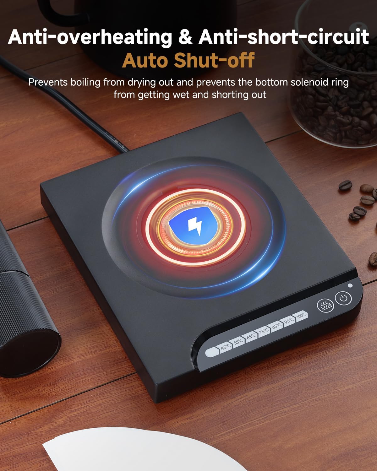 Electric Kettles - Gooseneck Electric Kettle with 7-Level Temperature Control,1-Liter Stainless Steel Inner 1000-Watt Quick Heating Hot Water kettle for Pour Over Coffee & Boil Hot Water