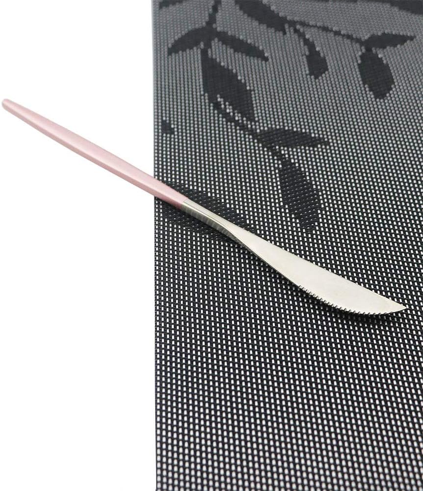 Pink Silver Silverware Set, JASHII 30-Piece Stainless Steel Satin Finish Flatware Set, Kitchen Utensil Set, Mirror Polished Tableware Cutlery Set for Home and Restaurant, Dishwasher Safe