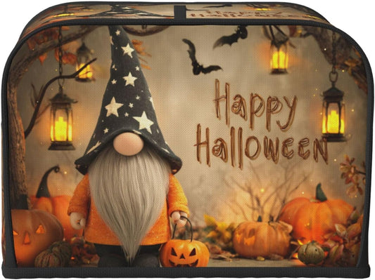 Toaster Cover 4 Slice Halloween Gnome Pumpkin Kitchen Small Appliance Covers with Pockets Dust and Fingerprint Protection