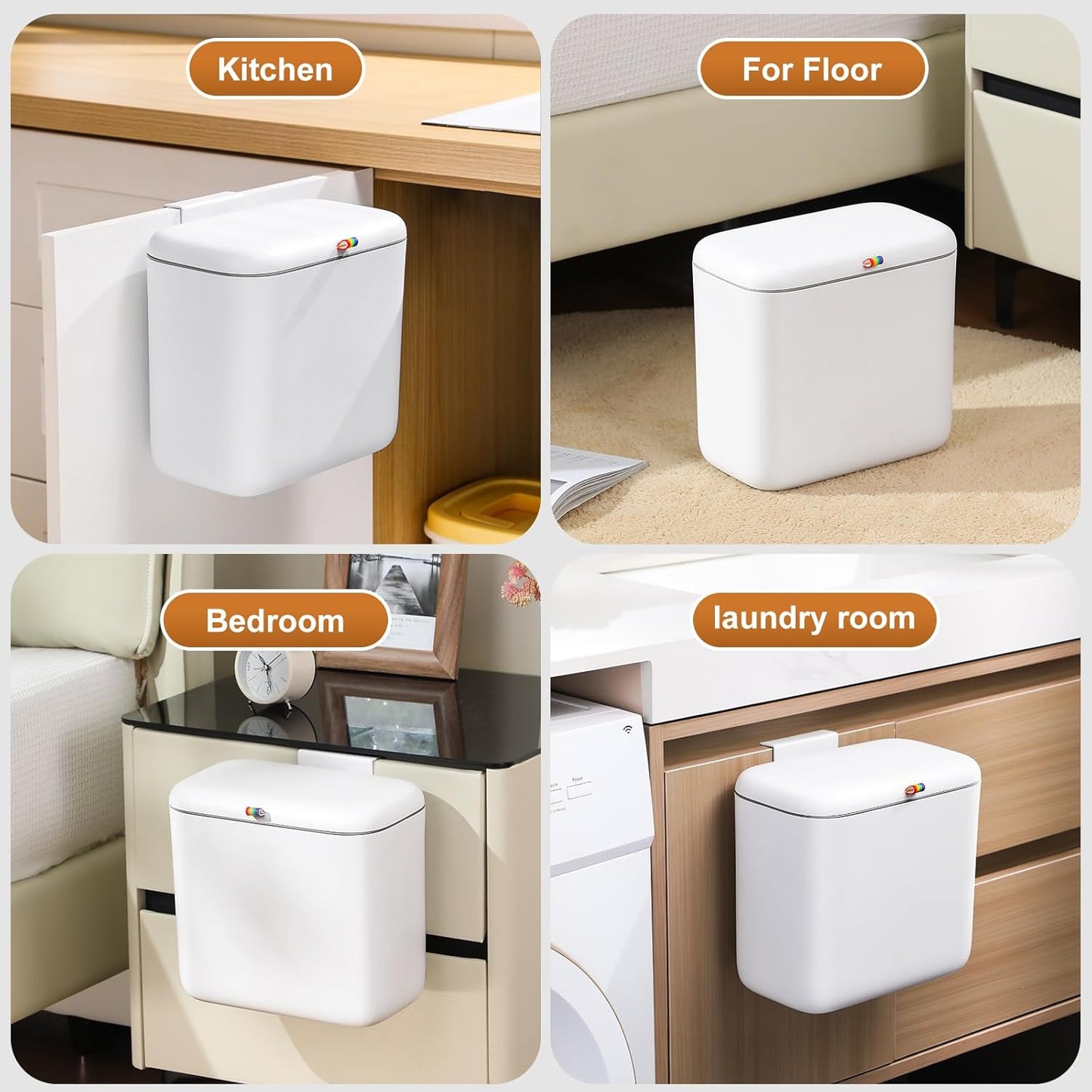 funest 2.6 Gallon Compost Bin Kitchen for Counter Top or Under Sink, Hanging Trash Can for Kitchen/RV/Bathroom/Office/Camping