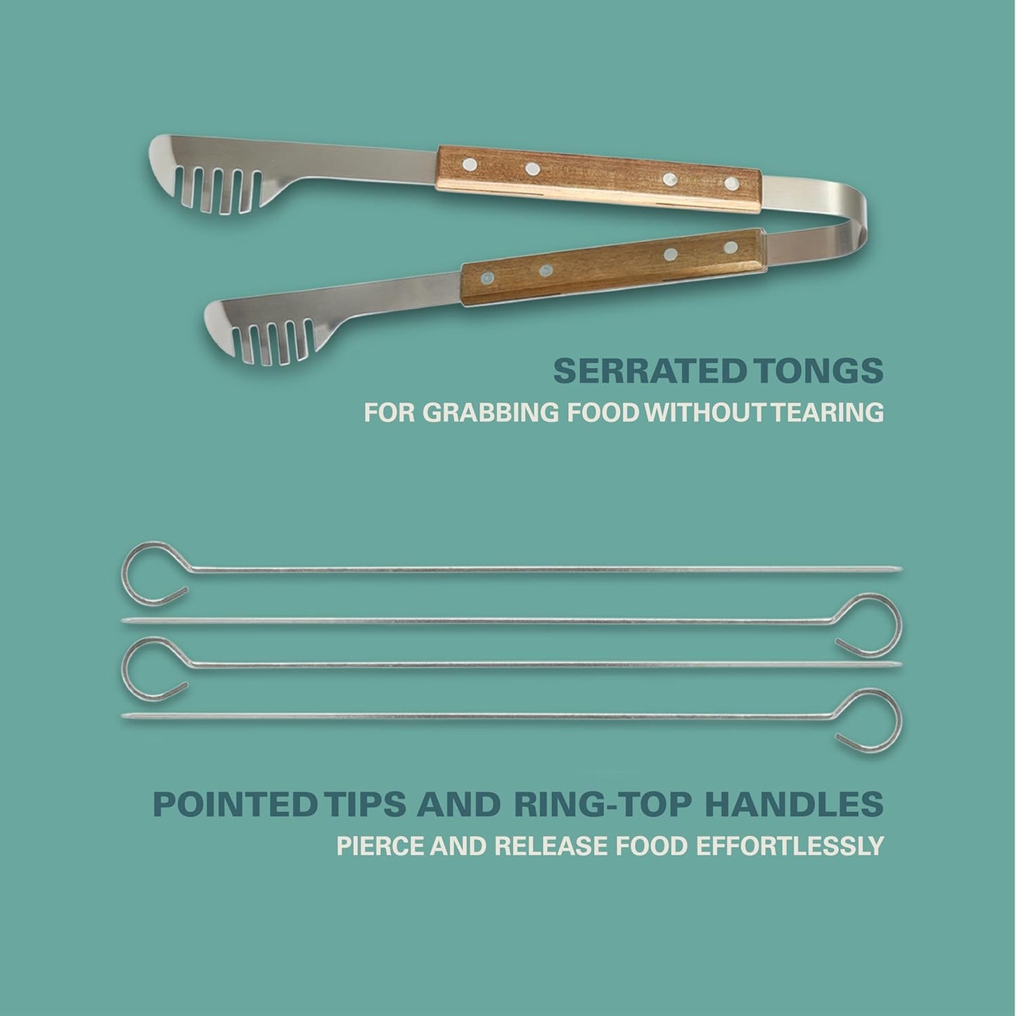 Gibson Home Barbeque Pro 8-Piece BBQ Tool Set with Acacia Wood Handles and Aluminum Storage Case – Grill Accessories Kit