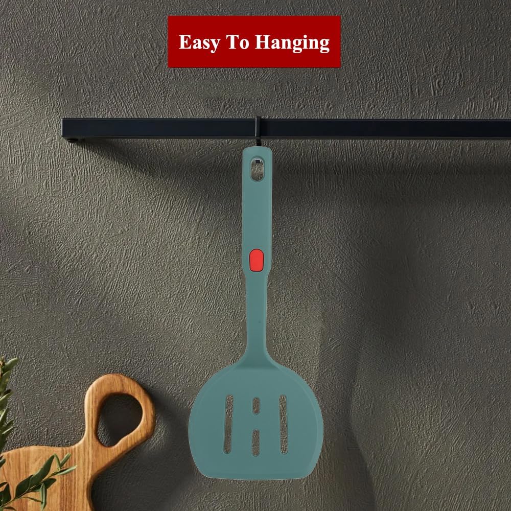 Food Grade Silicone Spatula,Round Slotted Pancake Spatulas for Nonstick Cookware Omelette Egg Spatula Turner 600°F Heat-Resistant