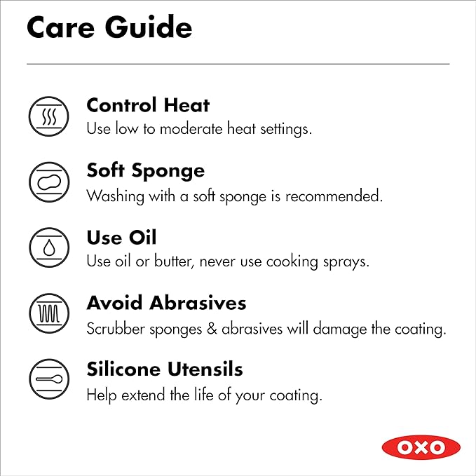 OXO Enhanced 8" Frying Pan Skillet, PFAS-Free Ceramic Nonstick, Durable Hard Anodized Cookware, Scratch Resistant, Stainless Steel Handle, Good Grips, Dishwasher Safe, Oven safe, Black